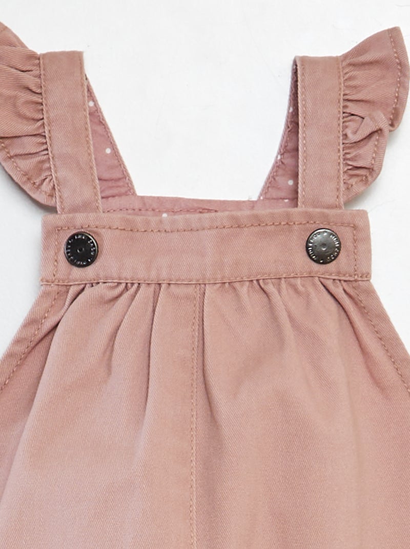 Vestido-macacão de sarja ROSA - Kiabi