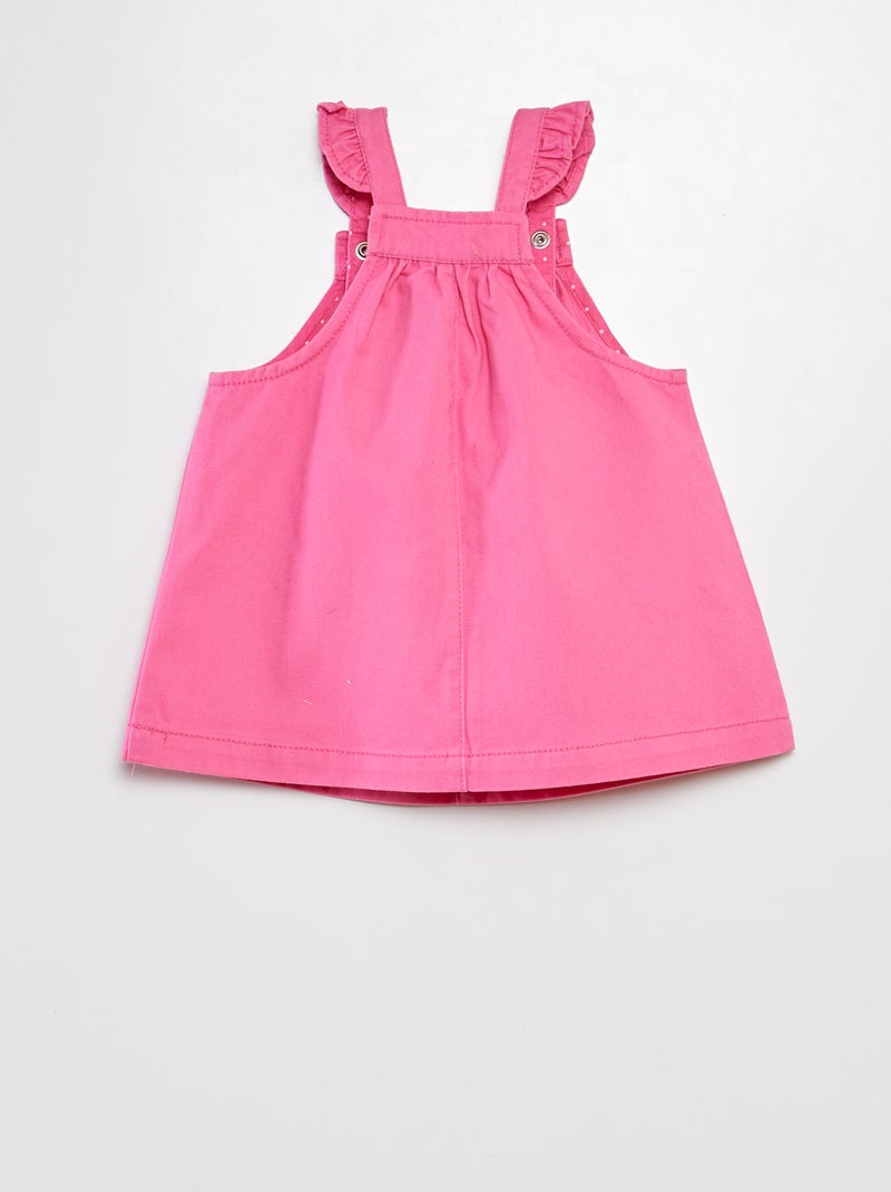 Vestido-macacão de sarja ROSA - Kiabi