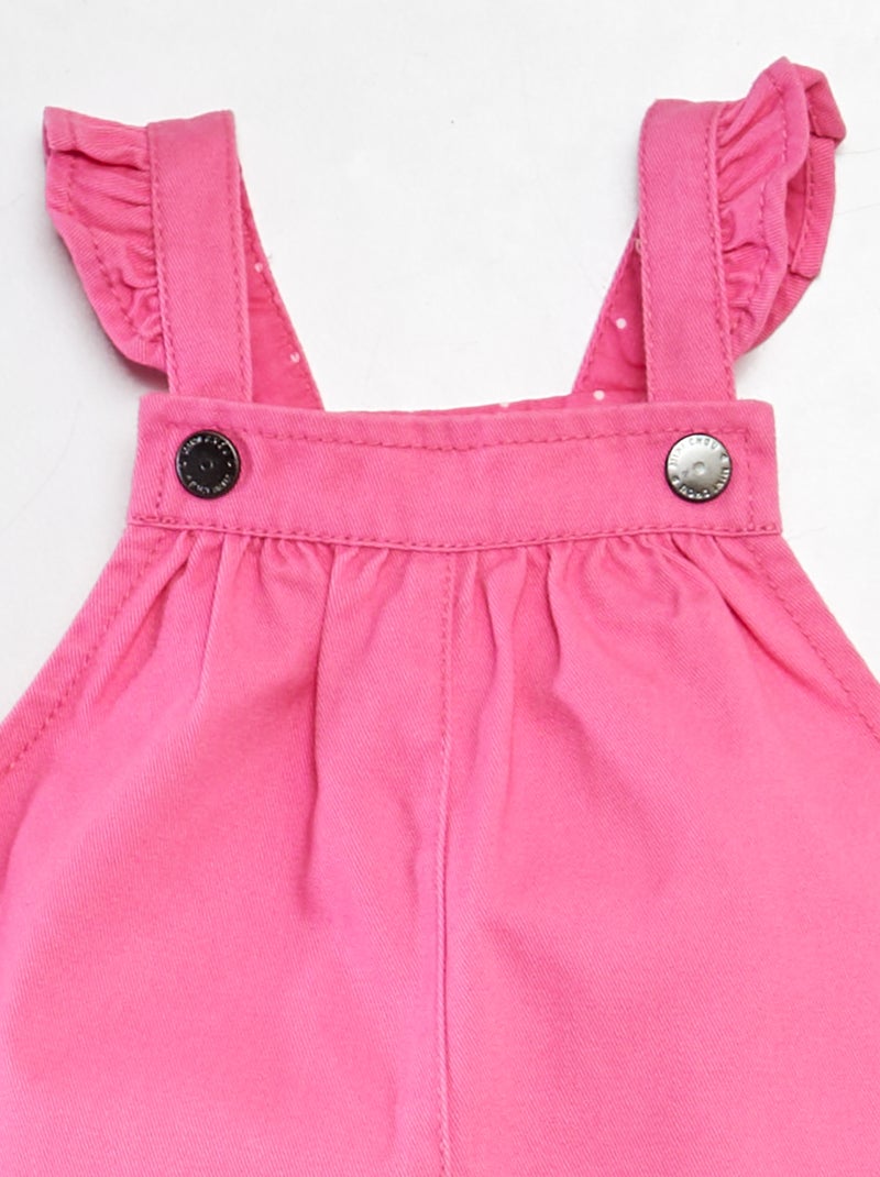 Vestido-macacão de sarja ROSA - Kiabi