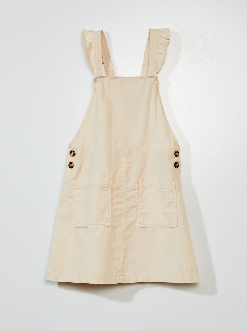 Vestido-macacão em bombazina BRANCO - Kiabi
