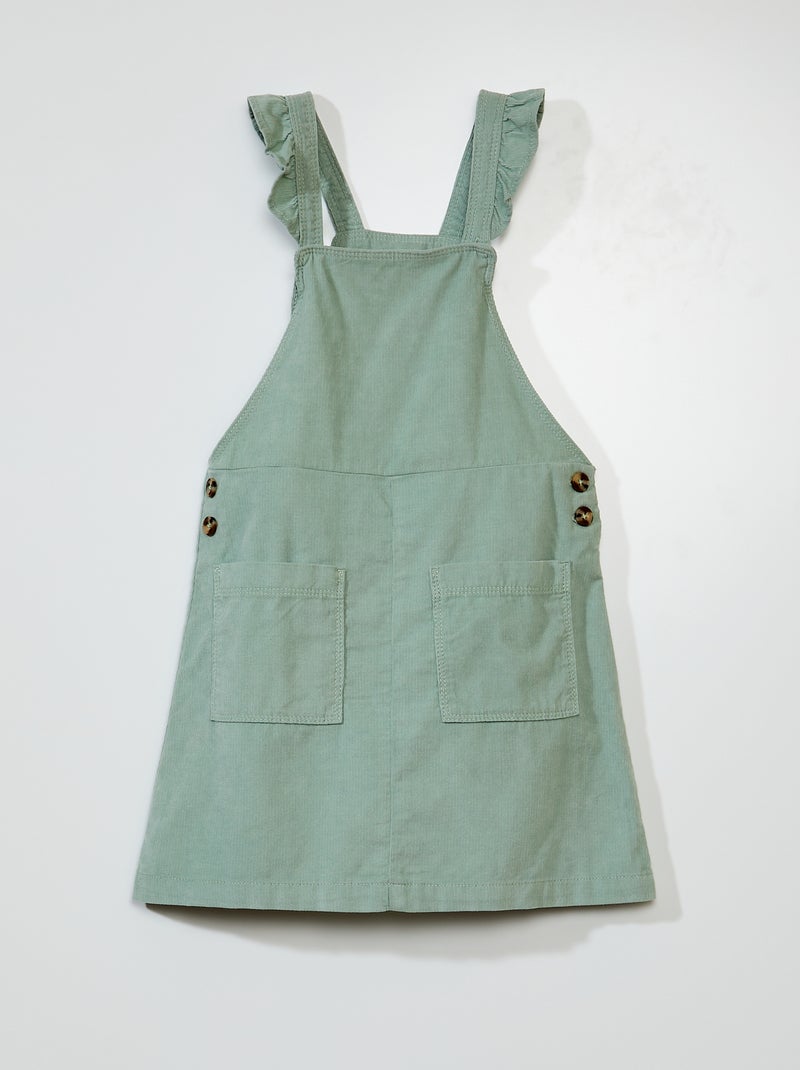 Vestido-macacão em bombazina VERDE - Kiabi