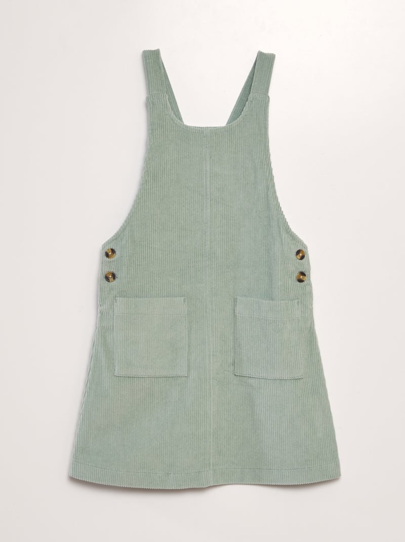 Vestido-macacão em bombazina VERDE - Kiabi