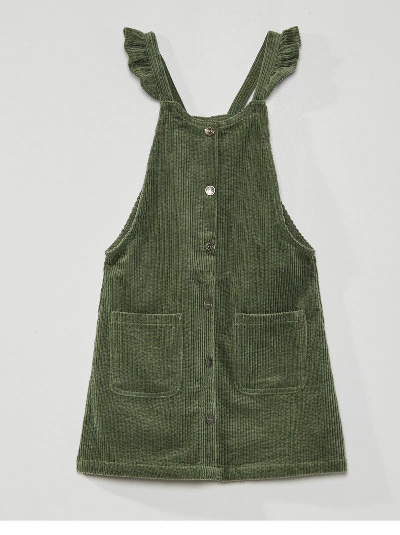 Vestido-macacão em bombazina VERDE - Kiabi