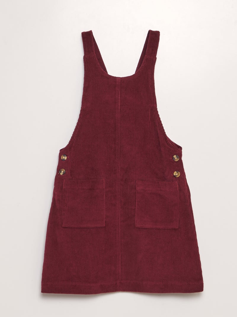 Vestido-macacão em bombazina VERMELHO - Kiabi