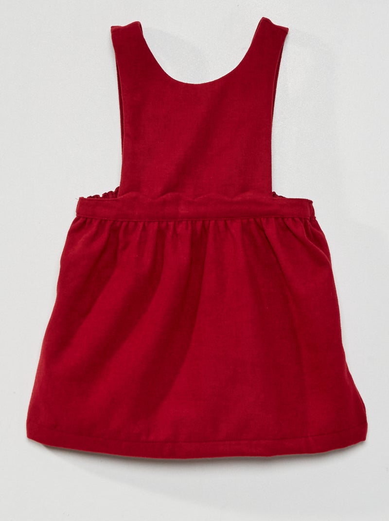 Vestido-macacão em flanela Vermelho Vinho - Kiabi