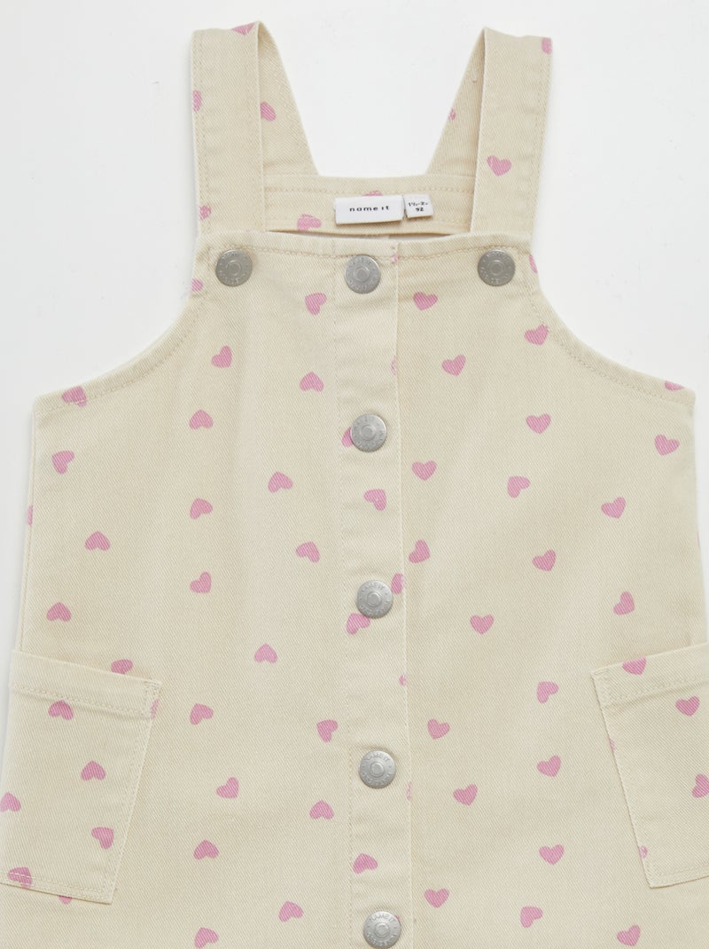 Vestido-macacão em sarja BEGE - Kiabi