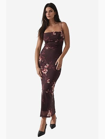 Vestido maxi bodycon estampado hiccup