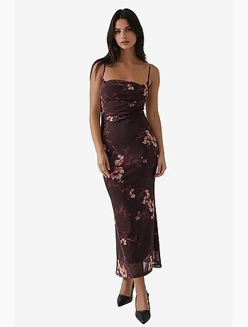 Vestido maxi bodycon estampado hiccup