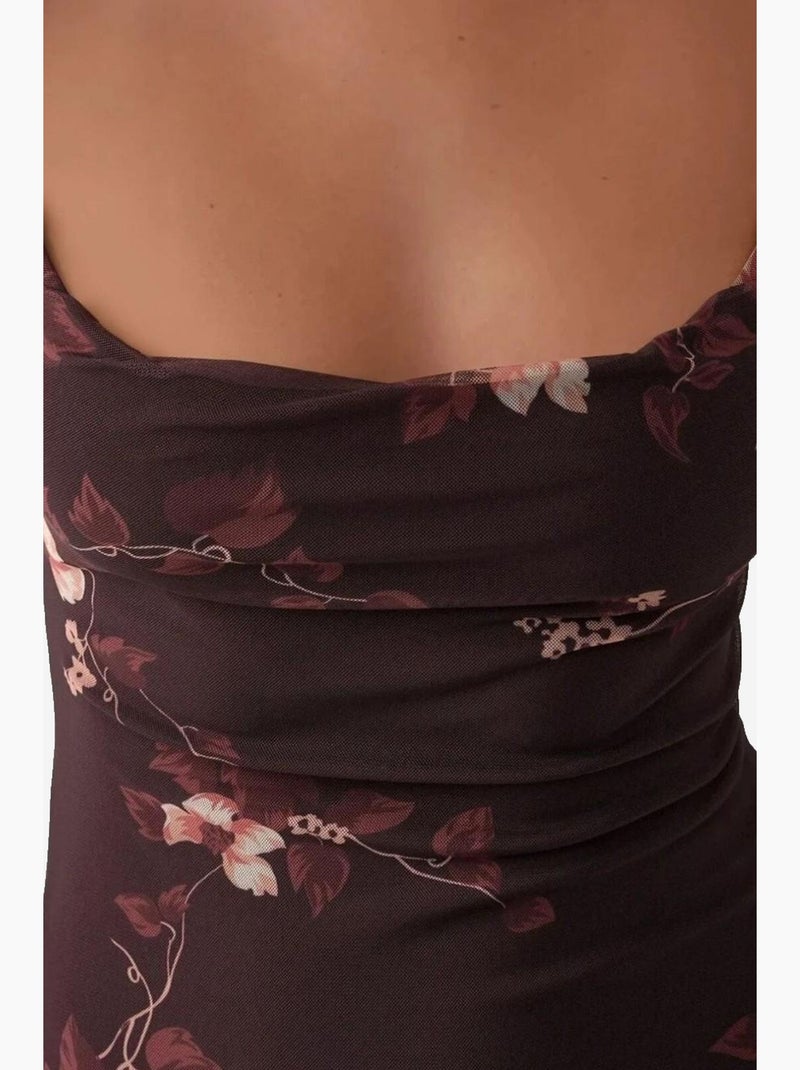 Vestido maxi bodycon estampado hiccup Castanho-escuro - Kiabi