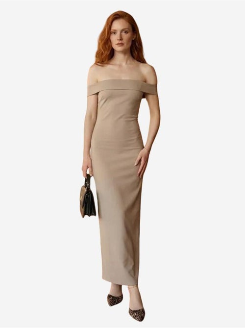 Vestido maxi bodycon ombros descobertos com racha my fashion - Kiabi Vestido maxi bodycon ombros descobertos com racha my fashion - Kiabi