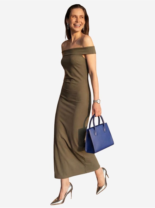 Vestido maxi bodycon ombros descobertos com racha my fashion - Kiabi Vestido maxi bodycon ombros descobertos com racha my fashion - Kiabi