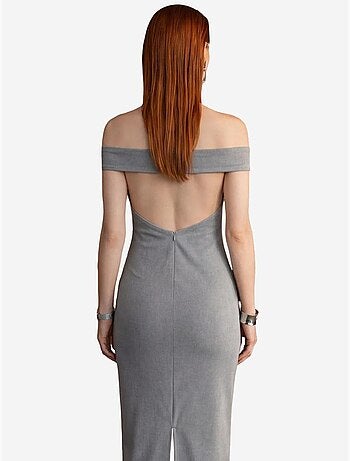 Vestido maxi bodycon ombros descobertos com racha my fashion