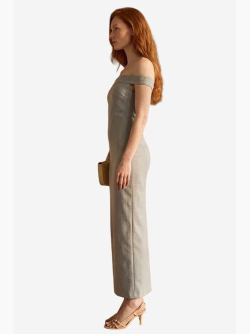 Vestido maxi bodycon ombros descobertos com racha my fashion - Kiabi