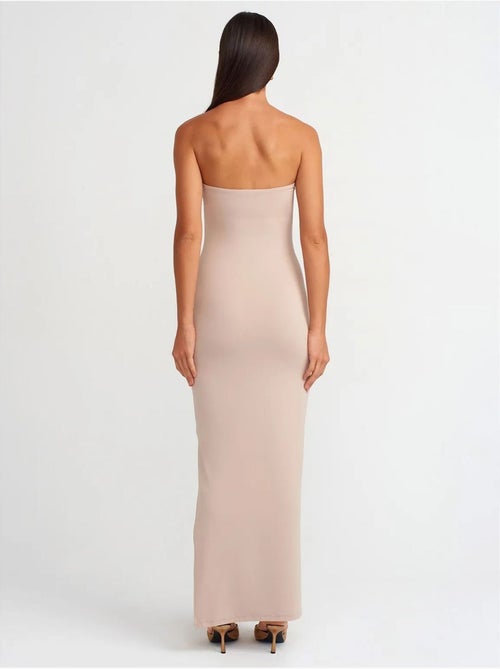 Vestido maxi bodycon sem alças com racha dilvin - Kiabi Vestido maxi bodycon sem alças com racha dilvin - Kiabi