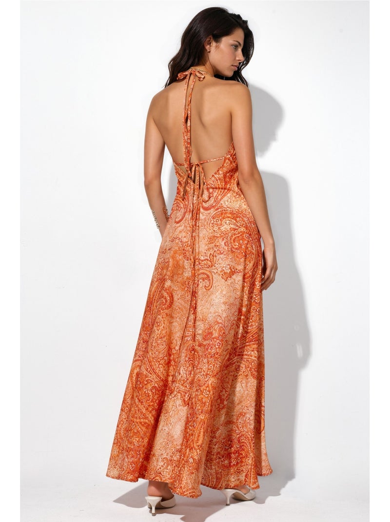 Vestido maxi boêmio com estampa étnica hiccup Âmbar - Kiabi