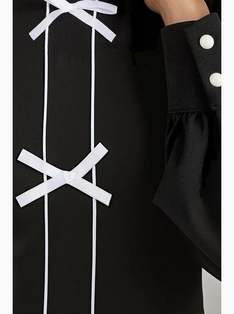 Vestido maxi color block com meia gola alta hiccup Preto - Kiabi