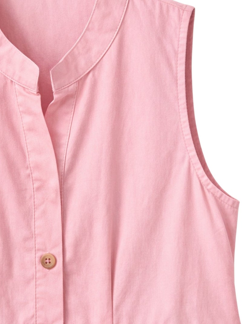 Vestido maxi com colarinho tippet e botões mixray Rosa - Kiabi
