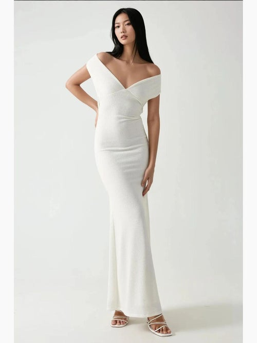 Vestido maxi com decote em coração hiccup - Kiabi