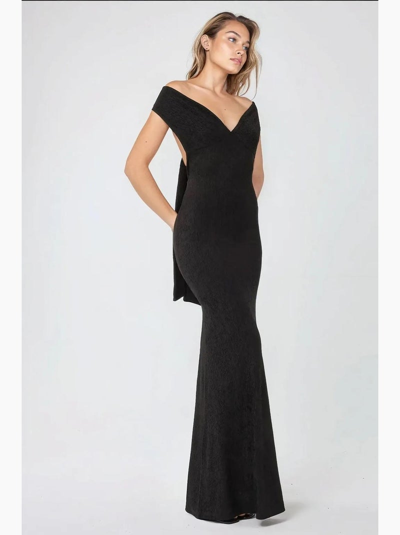 Vestido maxi com decote em coração hiccup Preto - Kiabi