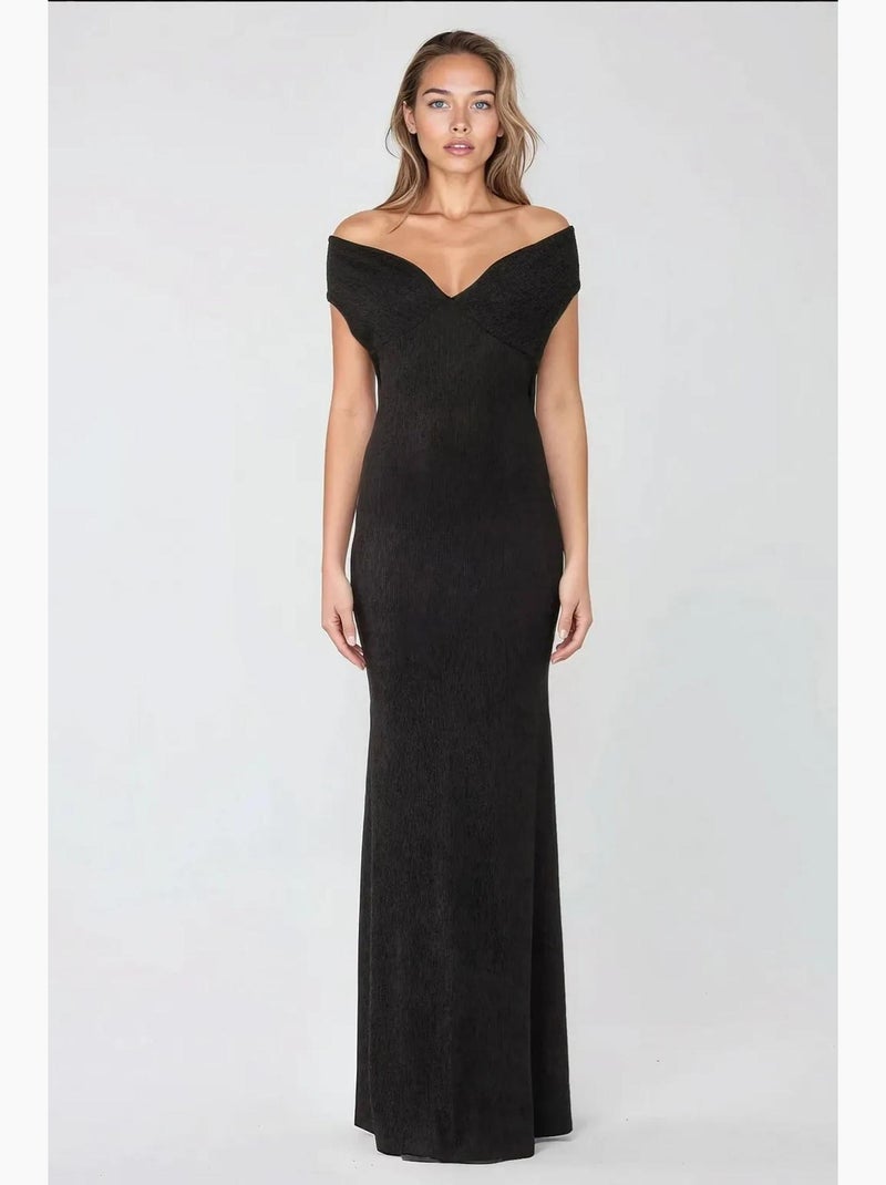 Vestido maxi com decote em coração hiccup Preto - Kiabi
