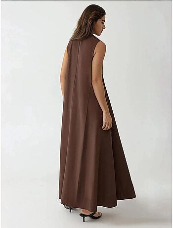 Vestido maxi com decote em u hiccup