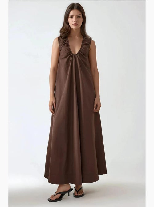 Vestido maxi com decote em u hiccup - Kiabi Vestido maxi com decote em u hiccup - Kiabi