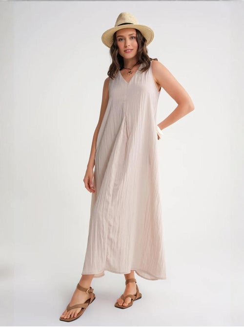 Vestido maxi com decote em v mixray - Kiabi Vestido maxi com decote em v mixray - Kiabi