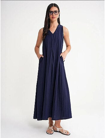 Vestido maxi com decote em v mixray