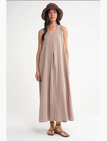 Vestido maxi com decote em v mixray