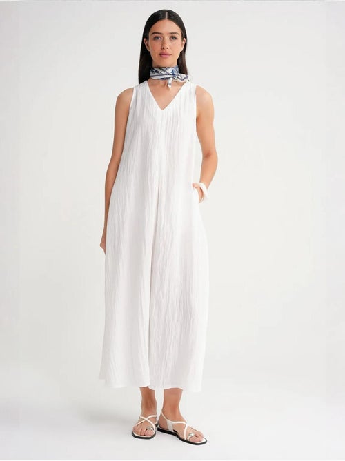 Vestido maxi com decote em v mixray - Kiabi Vestido maxi com decote em v mixray - Kiabi