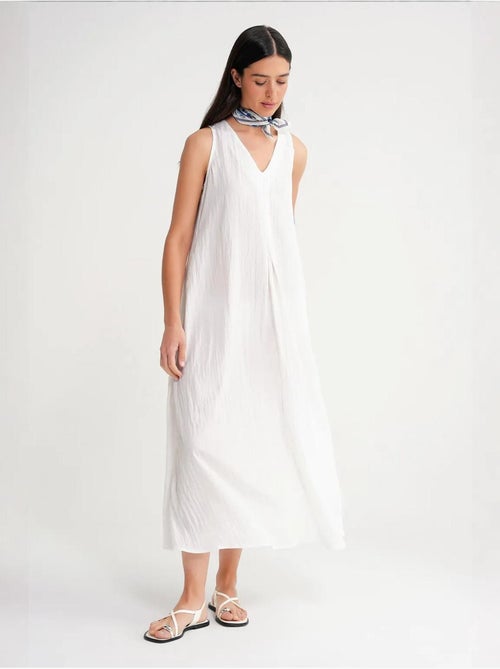 Vestido maxi com decote em v mixray - Kiabi Vestido maxi com decote em v mixray - Kiabi