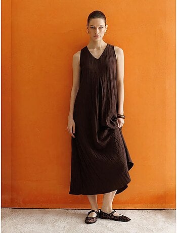 Vestido maxi com decote em v mixray