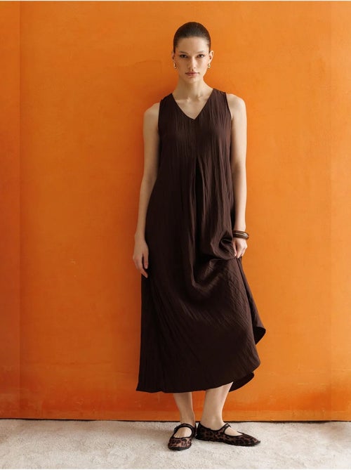 Vestido maxi com decote em v mixray - Kiabi Vestido maxi com decote em v mixray - Kiabi