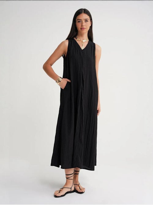 Vestido maxi com decote em v mixray - Kiabi Vestido maxi com decote em v mixray - Kiabi