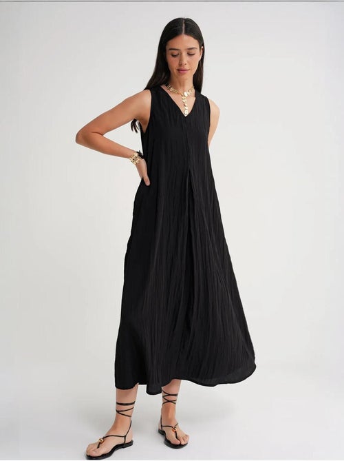 Vestido maxi com decote em v mixray - Kiabi Vestido maxi com decote em v mixray - Kiabi