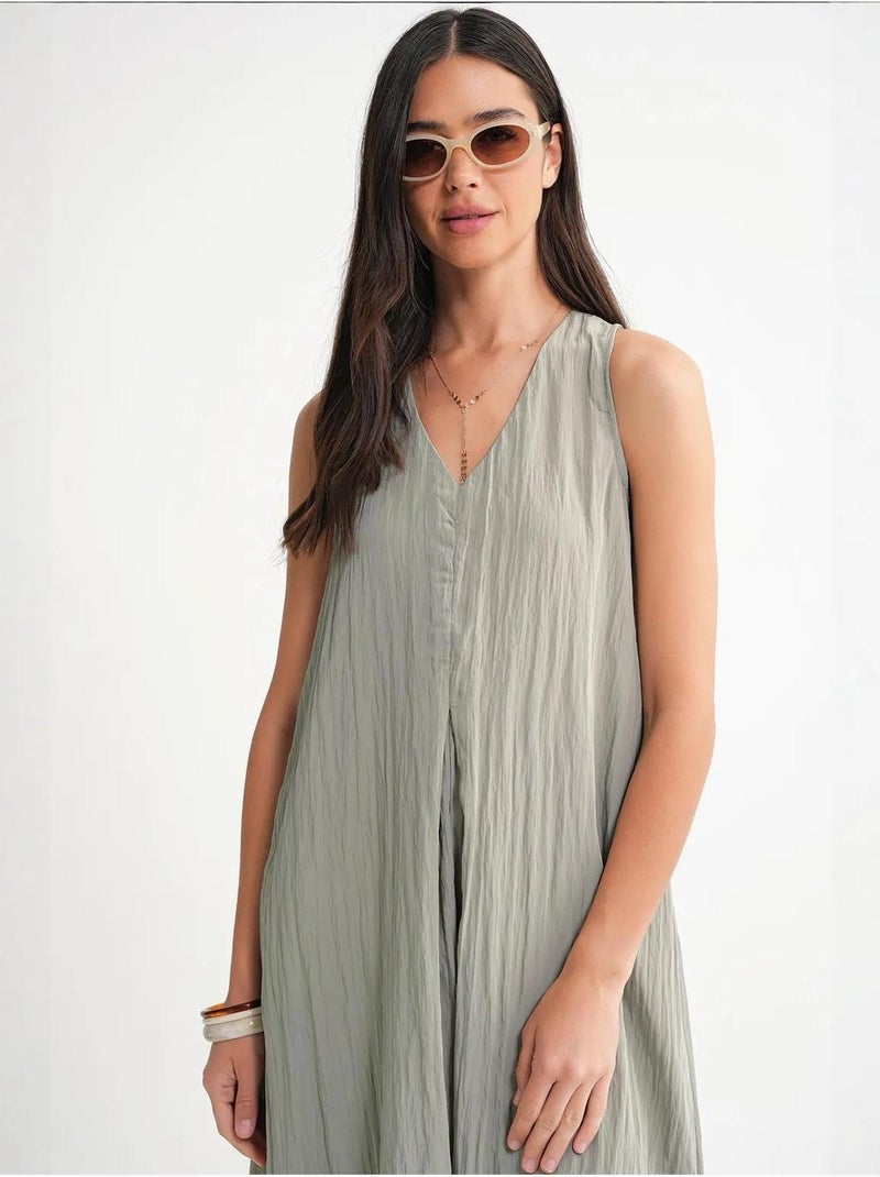Vestido maxi com decote em v mixray Verde pastel - Kiabi