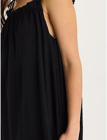 Vestido maxi com detalhe de folho lucci