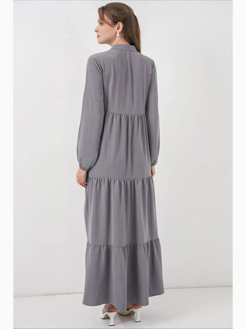 Vestido maxi com detalhe de laço bdart Cinza - Kiabi