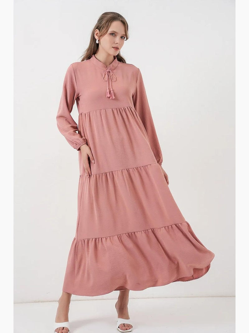 Vestido maxi com detalhe de laço bdart Rosa-pálido - Kiabi