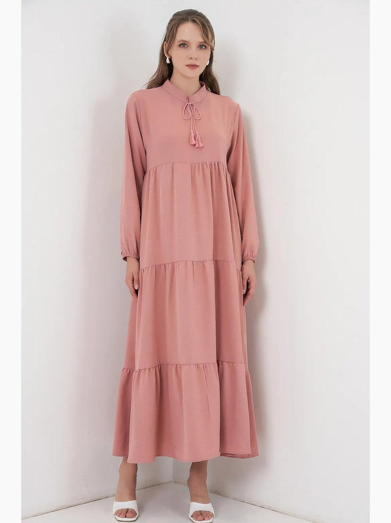 Vestido maxi com detalhe de laço bdart Rosa-pálido - Kiabi