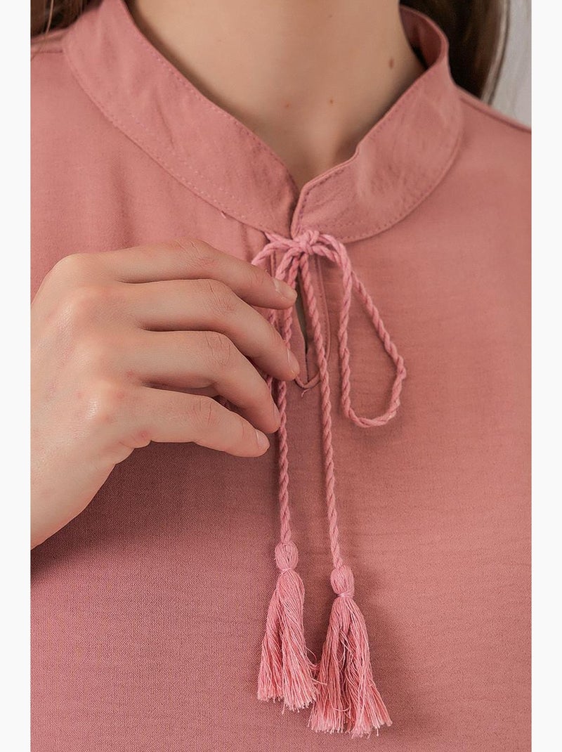 Vestido maxi com detalhe de laço bdart Rosa-pálido - Kiabi