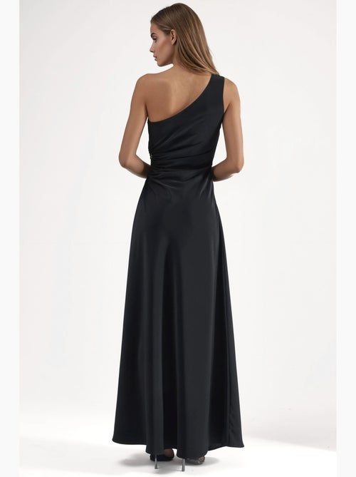 Vestido maxi com gola assimétrica e detalhes recortados hiccup - Kiabi