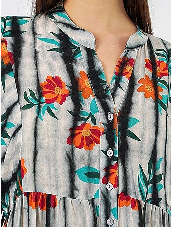 Vestido maxi com padrão e decote em v bdart