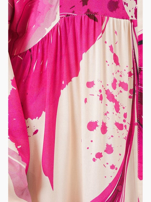 Vestido maxi com padrão e decote em v bdart - Kiabi Vestido maxi com padrão e decote em v bdart - Kiabi