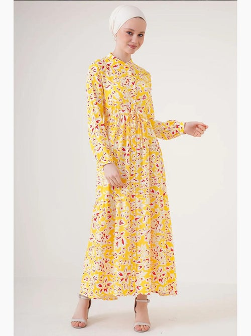 Vestido maxi com padrão e fecho de botões bdart - Kiabi Vestido maxi com padrão e fecho de botões bdart - Kiabi