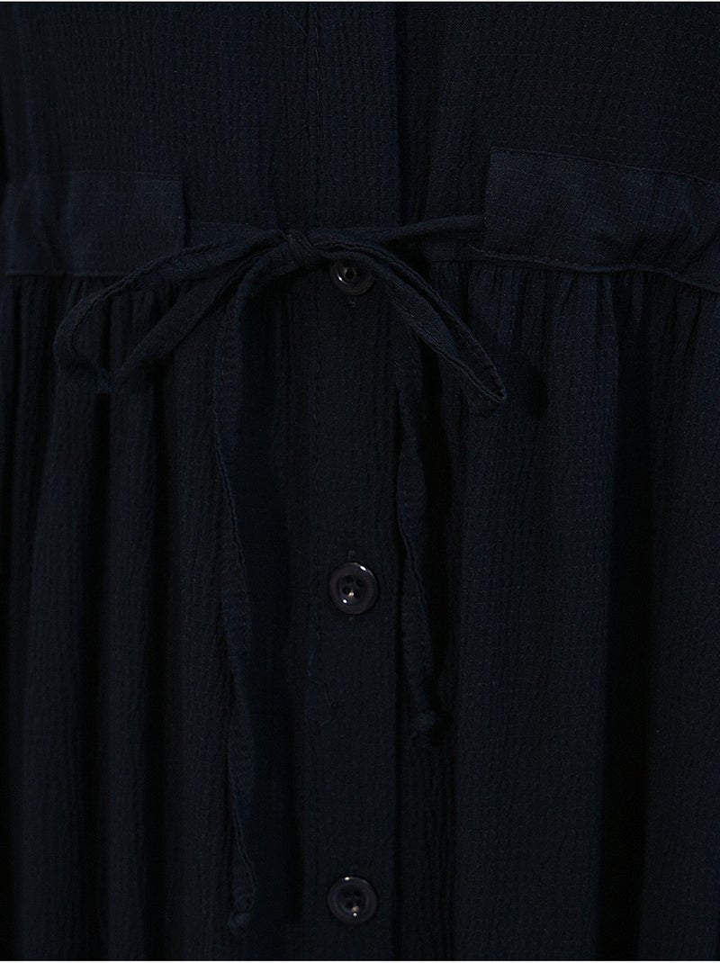 Vestido maxi com padrão e fecho de botões bdart Azul-marinho - Kiabi