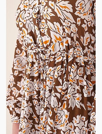 Vestido maxi com padrão e fecho de botões bdart