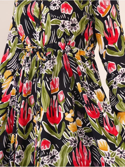 Vestido maxi com padrão e fecho de botões bdart - Kiabi Vestido maxi com padrão e fecho de botões bdart - Kiabi