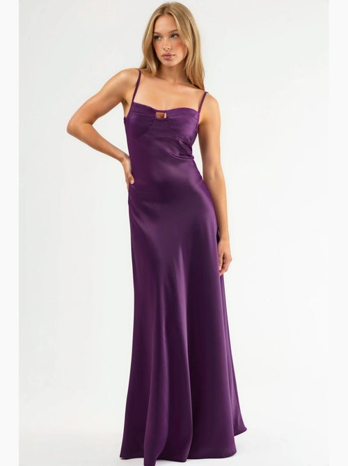 Vestido maxi com recortes e detalhes hiccup - Kiabi
