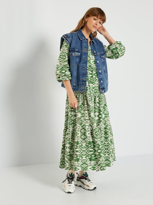 Vestido maxi comprido - Kiabi